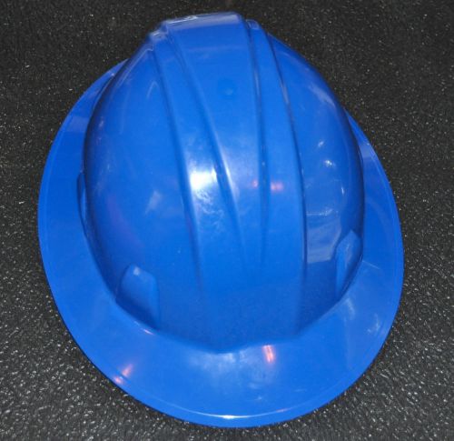 Pyramex blue full brim style 4 point ratchet suspension hard hat for sale