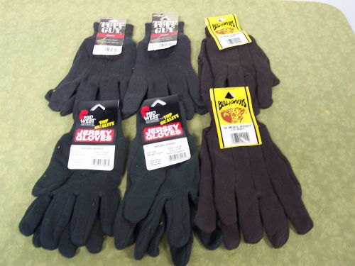Lot of 6 pair jersey work gloves for sale