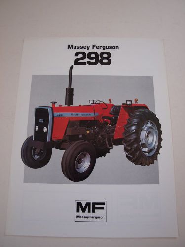 Massey-Ferguson MF 298 Tractor Color Brochure Spec Sheet MINT &#039;83