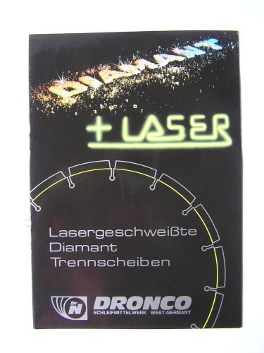 Old DRONCO Schleifmittel - Werk Laser Katalog Catalog Magazine W. Germany
