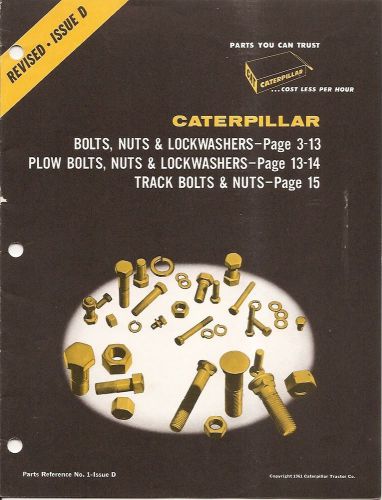 Equipment Brochure - Caterpillar - CAT - Bolt Nut Lockwasher - D - 1963 (E1468)