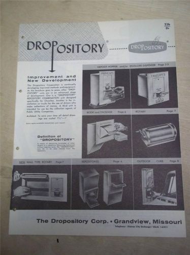 Vtg Dropository Corp Brochure~Deposit Box/Repository/Depository~Catalog~1956