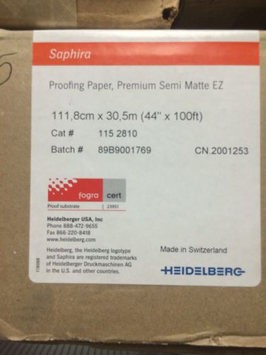 Heidelberg Saphira Proofing Paper, Semi Matte EZ 44&#034;x100ft