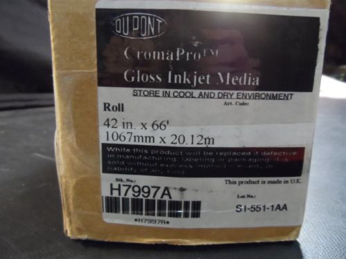 (1x) DuPont CromaPro Gloss Inkhet Media 42&#034; by 66&#034; 1067mm x 20.12m H7997A