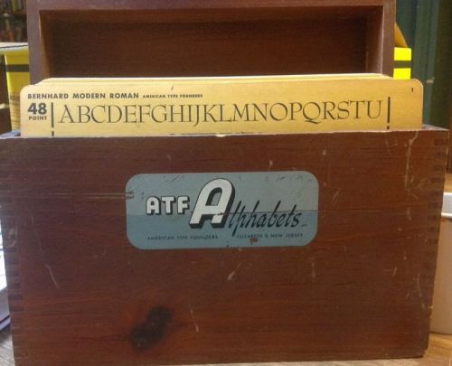 AFT Alphabets boxed set of Specimen cards American Type Founders c. 1950