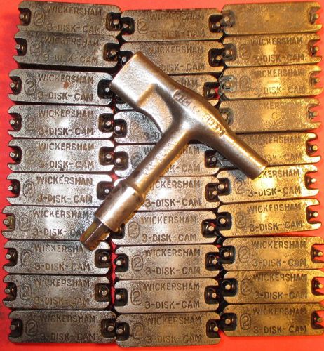 30 1920&#039;s tested matching wickersham no. 2 quoins 3-disk cam &amp; key letterpress for sale