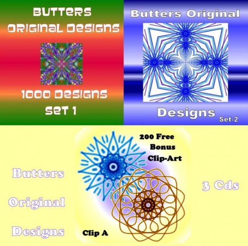 Buttters 2000 Original Digital Designs SET-1, SET-2Cd`s, PLUS FREE 200 Clip-Art