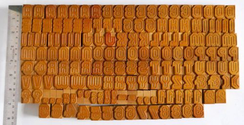 158 piece Vintage Letterpress wood wooden type printing blocks 25mm mint#wb5