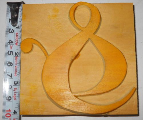 Wood Type Printers Block hand crafted Letterpress &amp; Ampersand  4&#034; tall #334