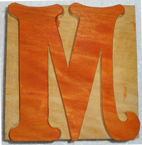 Letterpress Letter &#034;M&#034; Wood Type Printers Block Typography Collection.B971