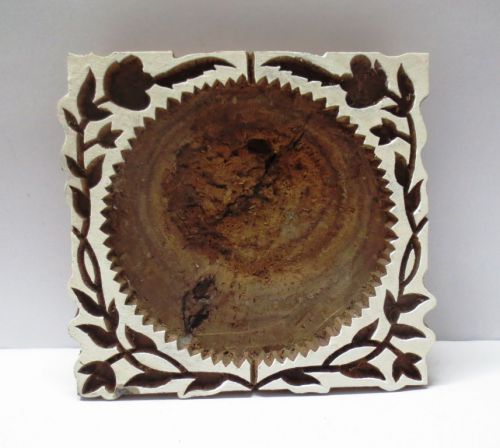 Vintage wood hand carved fabric paper printing block stamp wallpaper design 275 for sale