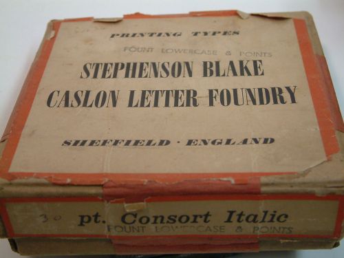 New 30pt Consort Italic (Clarendon) l.c. &amp;pts /Stephenson Blake Letterpress Type