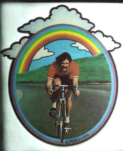 Vintage 1970&#039;s ROACH T-Shirt Heat Transfer Bicycle Rainbow Photograph