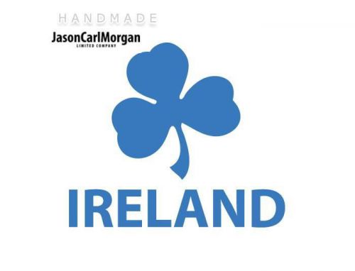 JCM® Iron On Applique Decal, Ireland Rugby Shamrock Sky Blue