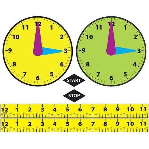 Ashley Productions Math Die-Cut Magnets Elapsed Time
