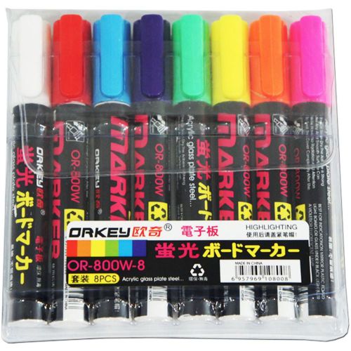 8 fluorescent writing pens led menu board message display color sign neon erase for sale
