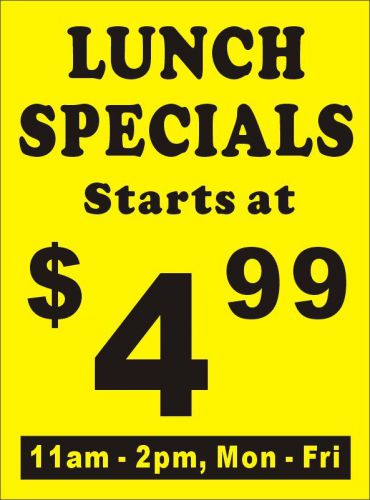 3ftX4ft Custom LUNCH SPECIALS Banner Sign with Your Text