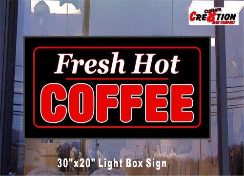 20&#034; x 30&#034; led light box sign - fresh hot coffee - window sign -deli - cafe for sale