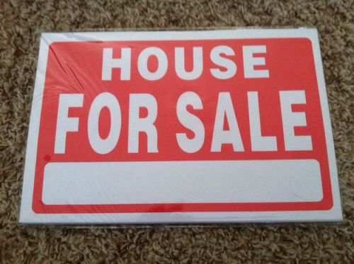 24-Pack House For Sale Plastic Signs 8&#034; X 12&#034; Red Signs- NEW (Max Advertising)