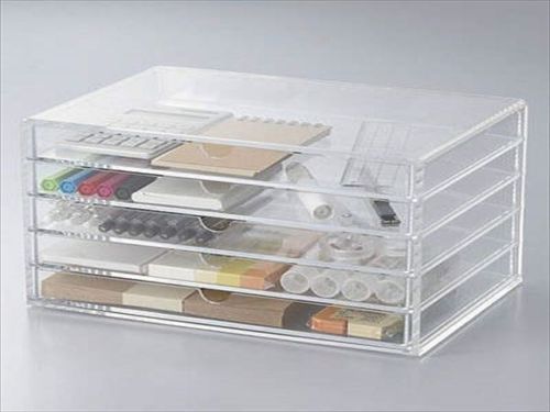 MUJI Large Acrylic case 5-stage Drawers Multipurpose 26cm Transparency Muji3