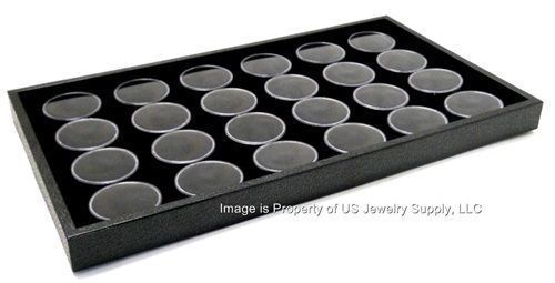 2 Black 24 Jar Trays Use for Gems Beads Coins Gold Nuggets Body Jewlery Display