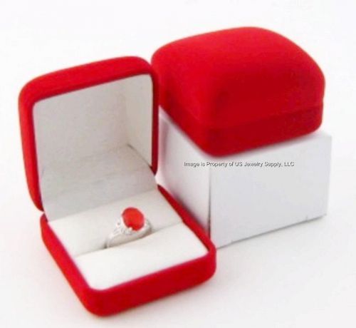 144 red velvet ring jewelry display gift boxes for sale