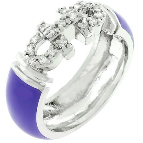 Purple Enamel Bling Ring (Size: 09) Icon Bijoux