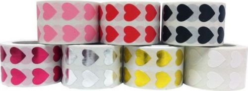 Heart Stickers - 7 color pack of 1/2&#034; Heart shaped labels - 7000 Total Stickers