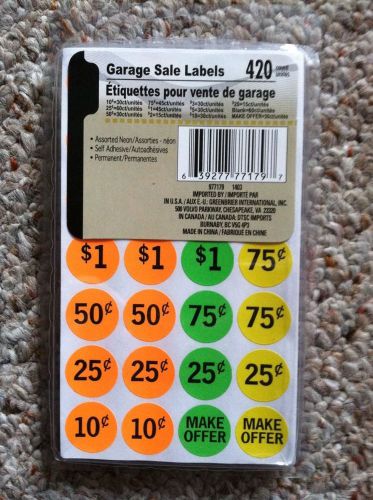 Garage Sale Labels - NIP