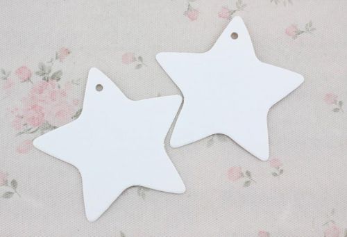 100x White Color Star Shape Kraft Blank Cardstock Clothing Label Hang Price Tags