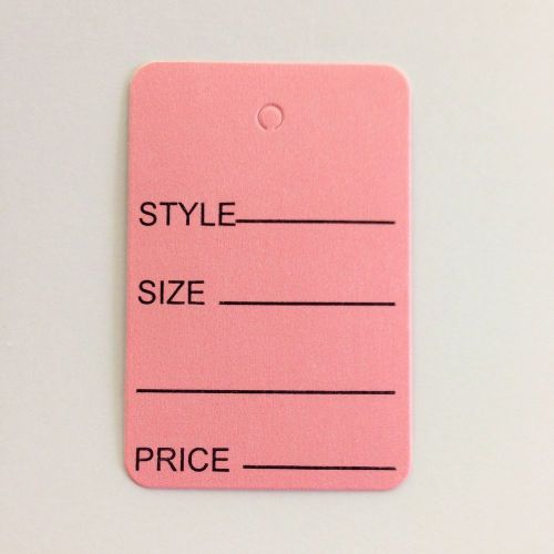1000 Small 1 1/4 x 1 7/8 Pink Merchandise Coupon Tags With Black Imprint