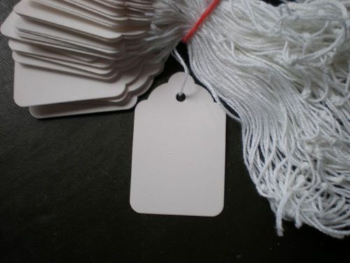Size 6 White Price Tags with String  -  1-1/4 wide&#034; x 1-7/8 tall&#034; - approx 500