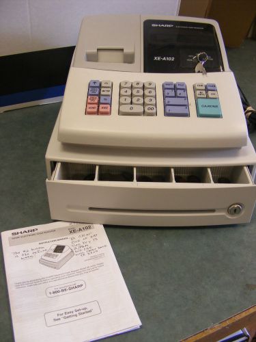 Sharp XE-A102 Electronic Cash Register with Manual - one key