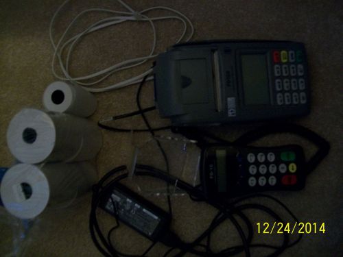 First Data FD-100 Credit Card Machine w/ Pin Pad &amp; 5 Rolls Paper