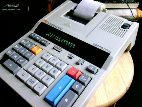Desk Calculator, used w/power cord TA Adler-Royal 1123PD NOVA 12 digit display .