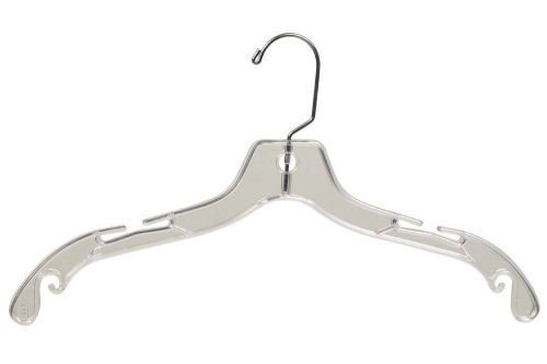 Nahanco 17&#034; plastic dress hanger - middle heavy weight - clear for sale