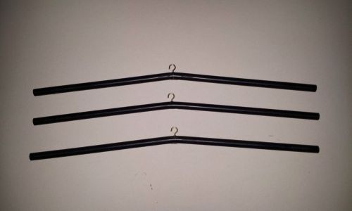 Jersey hanger for display case - black plastic rod with hook - lot of 3 for sale