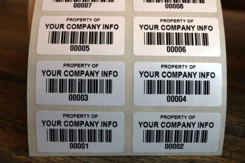 * 500 asset labels * barcode * serial numbers * for sale
