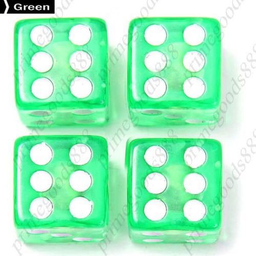 4 x car bike dice clear cover tire cap valve stem caps free shipping green for sale