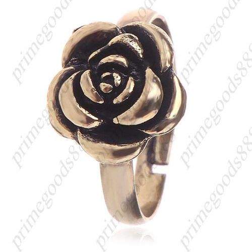 Fashionable metal rose shaped finger ring jewelry ornament decor women lady for sale