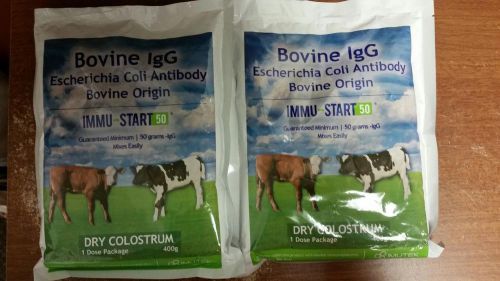 Immu-Start 50 400gm Bovine IgG Dry Colostrum Calves Calf Probiotics 2 Pack SALE