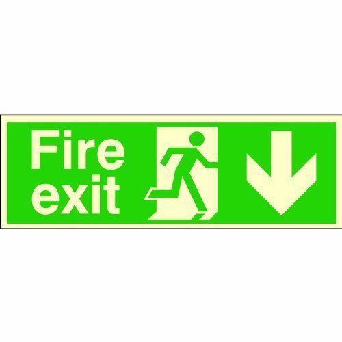 Fire exit down sign for sale