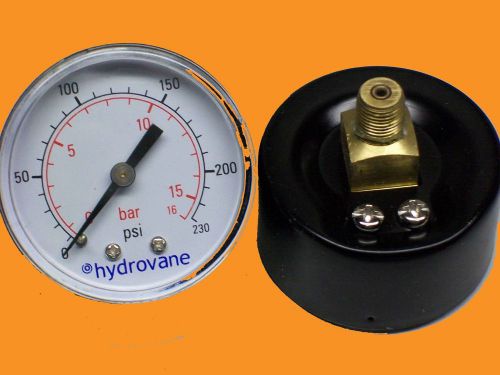 Guage 2&#034;  200 psi air compressor  parts gauges 0 - 230 psi  16 bar used tools for sale