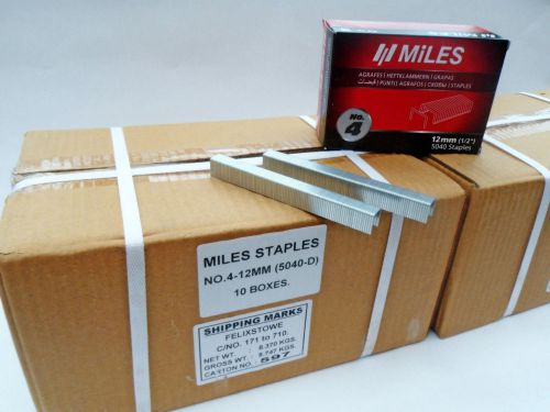 Carton of &#039;miles&#039; arrow t50 rapid 140 tacwise 12mm staples (5040) x 20 boxes for sale