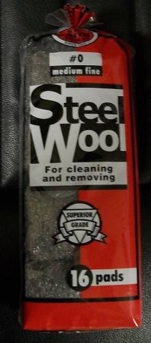 Steel Wool - Medium Fine #0 -16 Pads in One Package