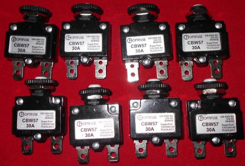 5  PCS NEW, CBW57-30A OPTIFUSE THERMAL CIRCUIT BREAKER,PUSH TO RESET,BRAND NEW