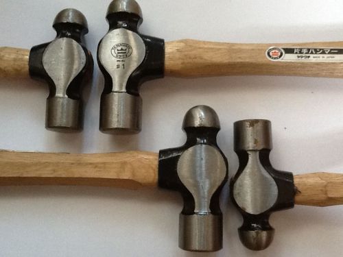 4 piece ball pein engineers hammer 2 x 1lb , 2 x 1 1/4 lb ash handle made  japan for sale