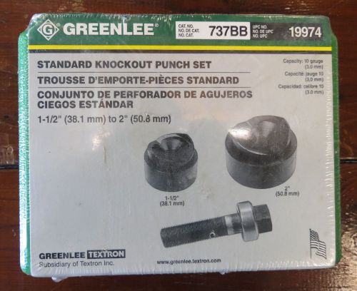 Greenlee knockout punch set 1 1/2&#034; &amp; 2&#034;   737bb.....new in unopened box for sale