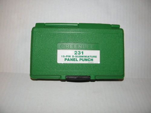 Greenlee 231 connector panel punch 15 pin d-subminiature in case for sale
