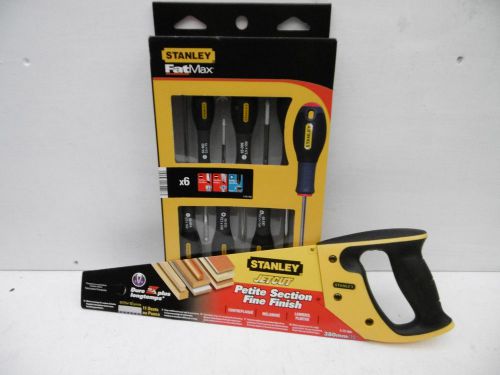 Stanley fatmax 6pce screwdriver set 0 65 428 &amp; 2 15 594 15&#034; jetcut handsaw for sale